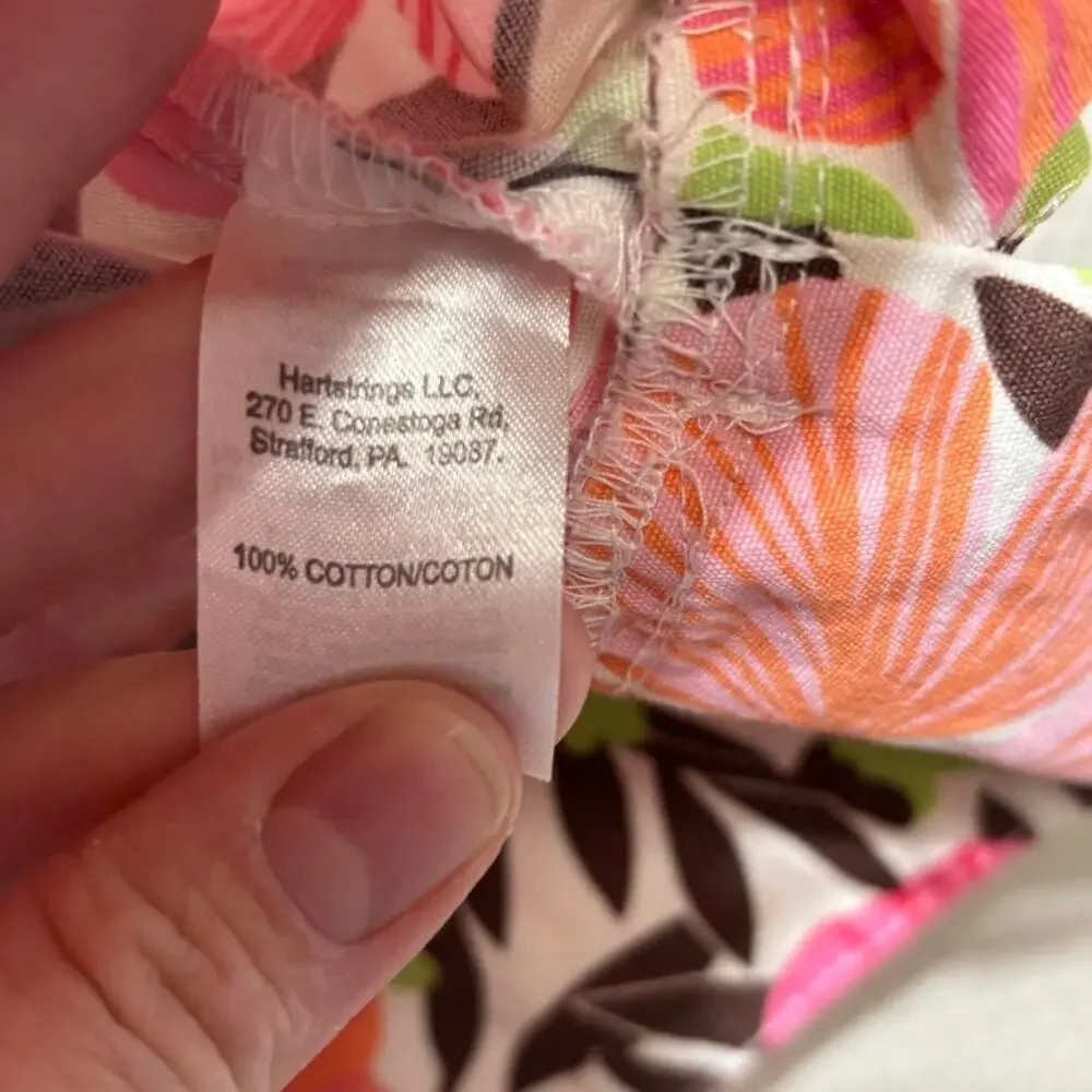 Hartstrings Girls Vintage Floral Cotton Bow Detail Dress Size 7